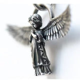 Angel Wings Pendant Necklace - Gothic Guardian Angel Jewelry