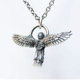 Angel Wings Pendant Necklace - Gothic Guardian Angel Jewelry